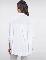 Manteaux | La maison du manteau au Québec Chemise Légère Effet Lin Froissé à Silhouette Ample & Décontractée par Froccella