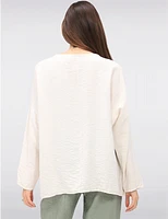 Manteaux | La maison du manteau au Québec Haut à Manches 3/4 Décontracté avec Poche Avant & Appliqué Fleur par Froccella