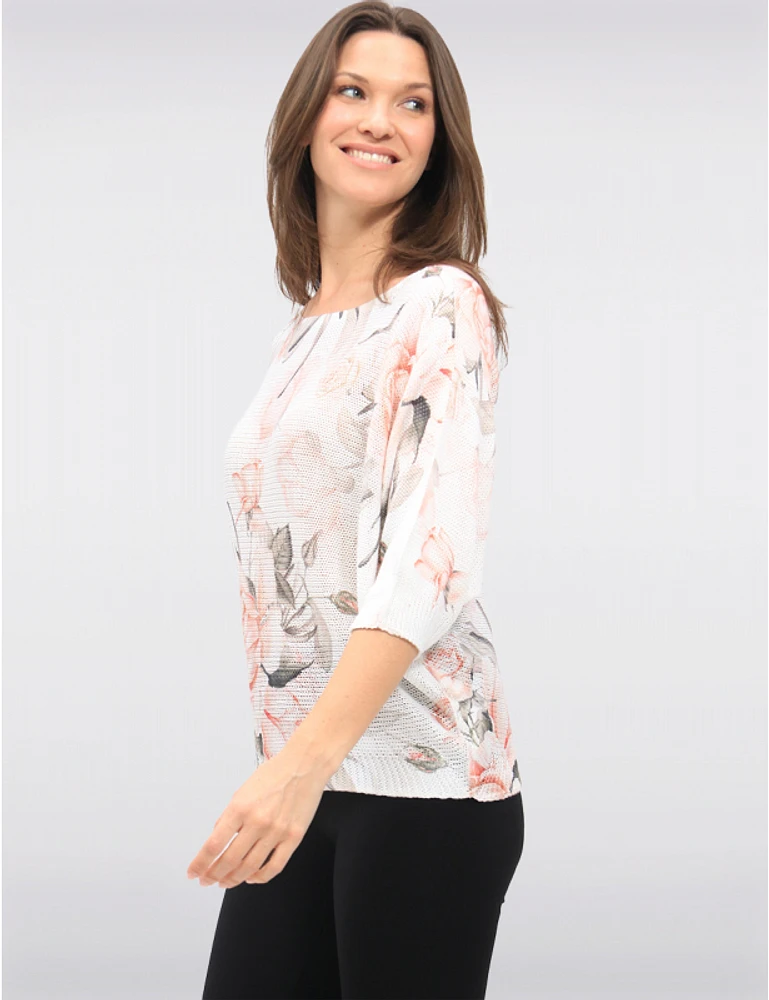 Haut Tricoté Floral Pastel par Froccella