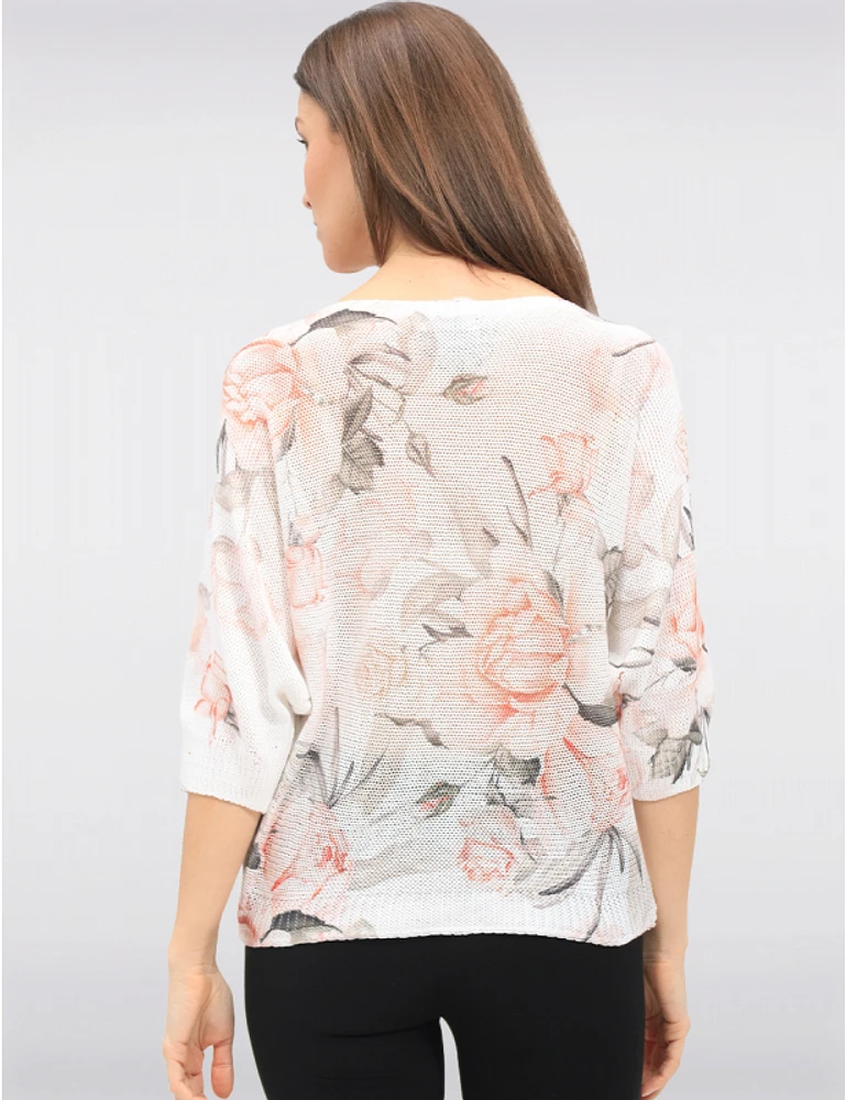 Haut Tricoté Floral Pastel par Froccella