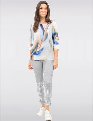 Haut Tricot Imprimé Marbre par Froccella