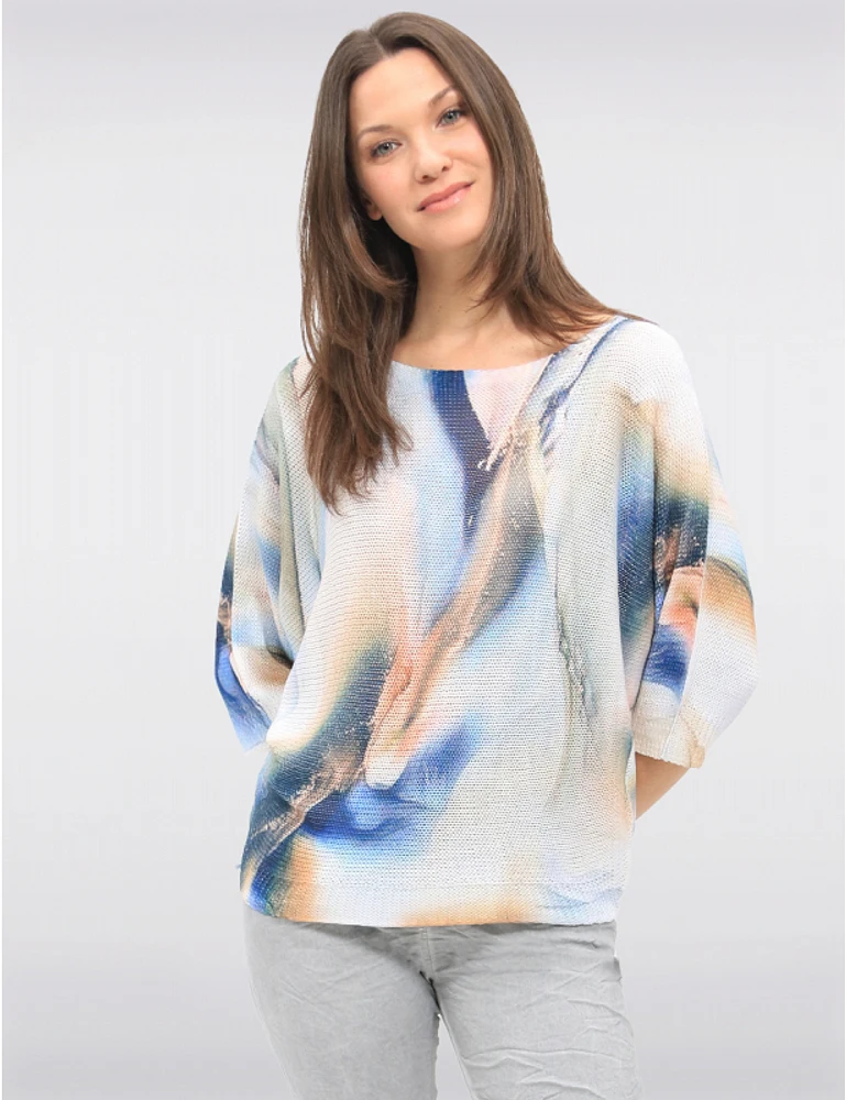 Haut Tricot Imprimé Marbre par Froccella