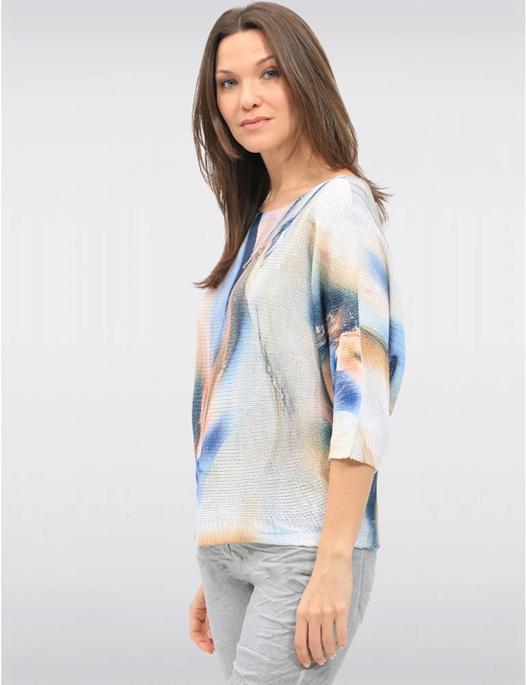 Haut Tricot Imprimé Marbre par Froccella