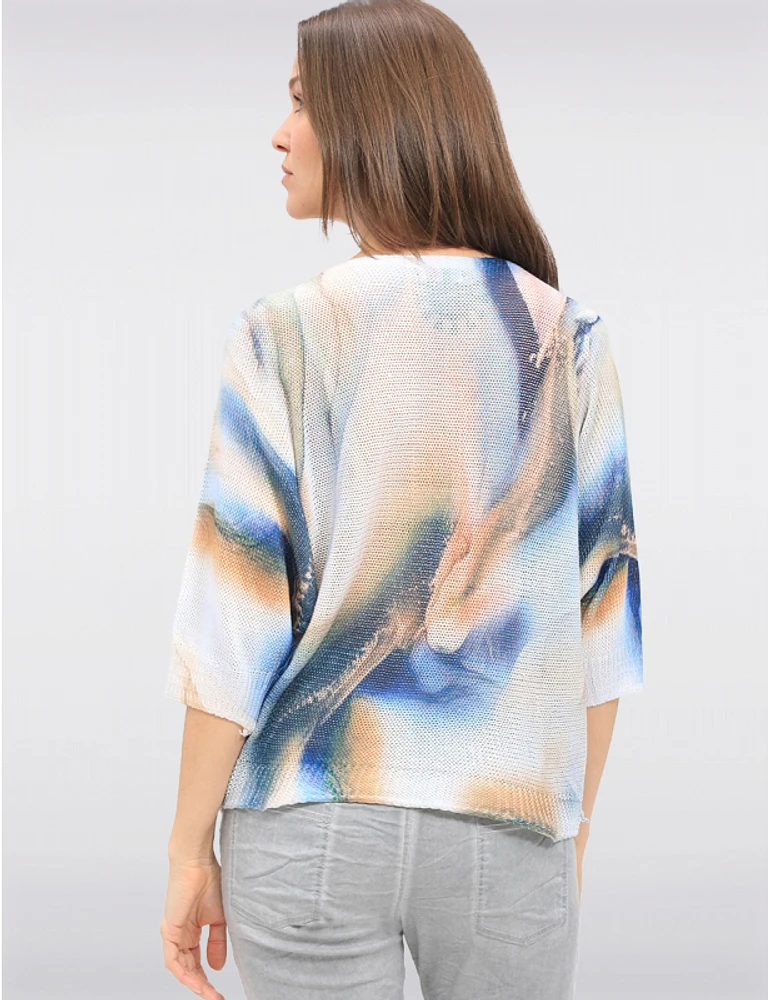 Haut Tricot Imprimé Marbre par Froccella