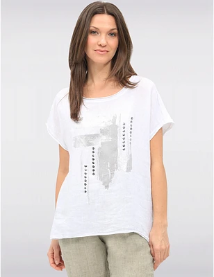 Haut Manches Courtes Lin-Coton par Froccella