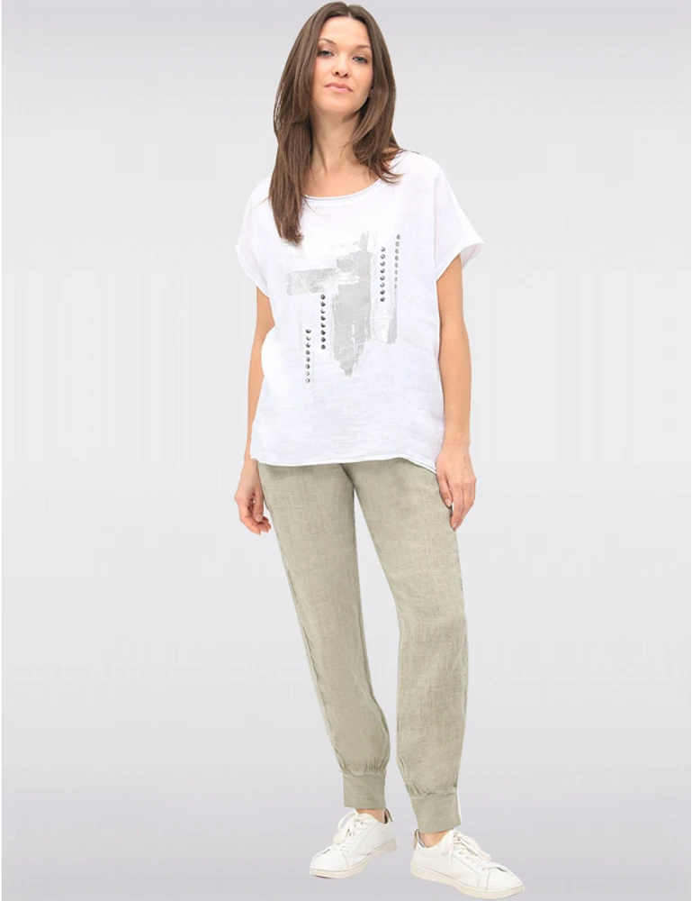 Haut Manches Courtes Lin-Coton par Froccella