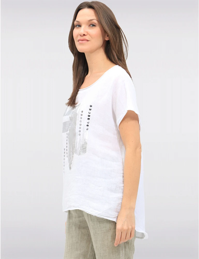 Haut Manches Courtes Lin-Coton par Froccella