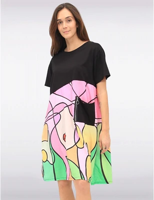Robe T-shirt Imprimé Visage par Froccella