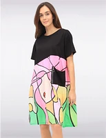 Robe T-Shirt Imprimé Visage par Froccella