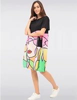 Robe T-Shirt Imprimé Visage par Froccella