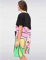 Robe T-Shirt Imprimé Visage par Froccella