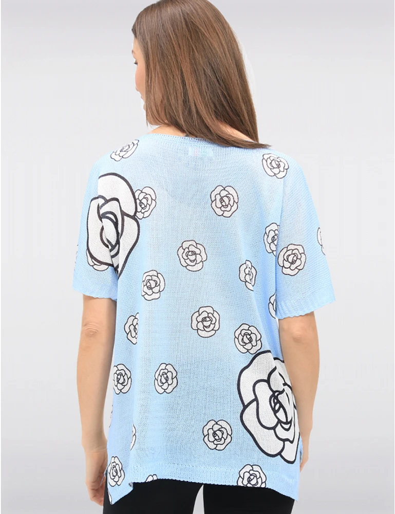 Haut Tricot Col Rond Imprimé Froccella