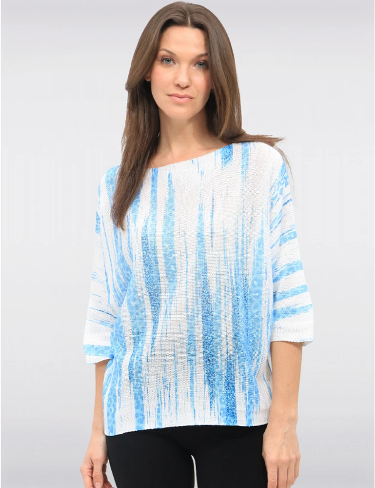 Haut Maille Rayé Bleu par Froccella
