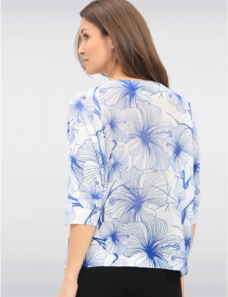 Haut Tricot Col Rond Floral Froccella