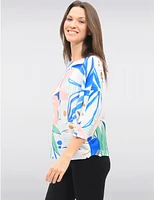 Haut Imprimé Floral Manches Dolman par Froccella