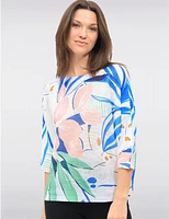 Haut Imprimé Floral Manches Dolman par Froccella