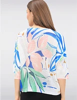 Haut Imprimé Floral Manches Dolman par Froccella