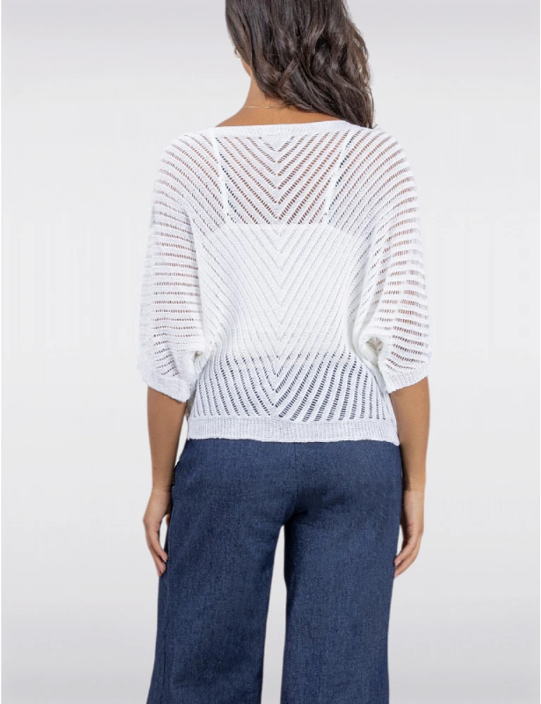 Haut Tricot Crochet Élégant par Froccella