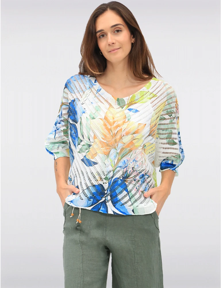 Haut à Manches Dolman Fleuri par Froccella