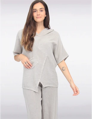 Top Asymétrique Coton-Lin par Froccella