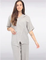 Top Asymétrique Coton-Lin par Froccella