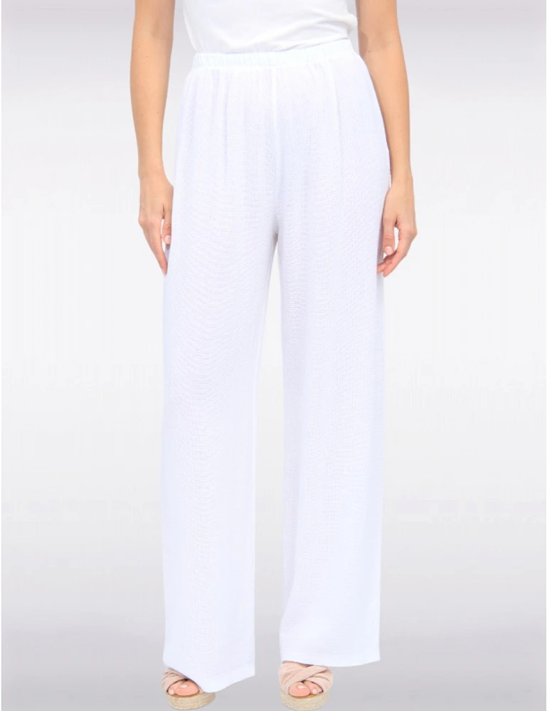 Manteaux | La maison du manteau au Québec Pantalon Décontracté à Jambe Large en Mélange Coton-Lin par Froccella