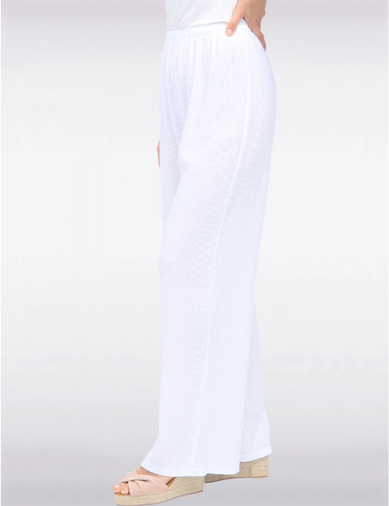 Manteaux | La maison du manteau au Québec Pantalon Décontracté à Jambe Large en Mélange Coton-Lin par Froccella