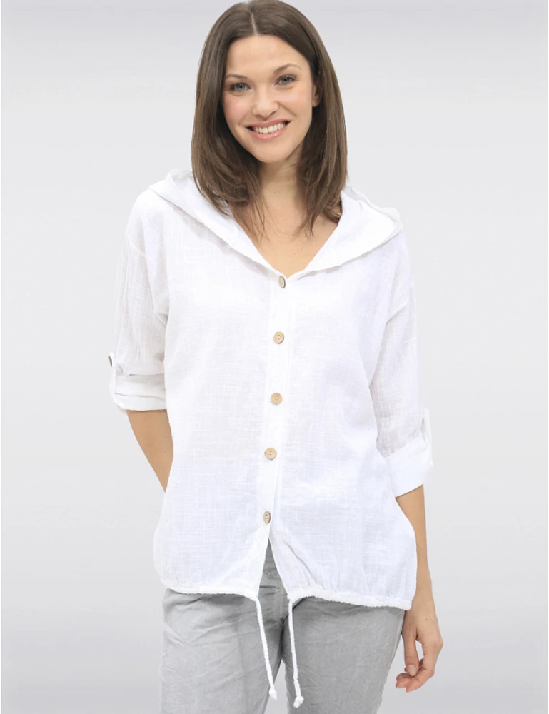 Manteaux Manteaux | La maison du manteau au Québec Haut Léger à Capuche Orné de Sequins avec Manches Ajustables par Froccella