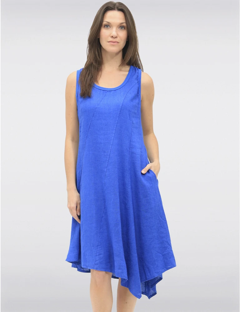 Manteaux | La maison du manteau au Québec Robe Maxi Sans Manches en Lin avec Ourlet Asymétrique Évasé par  Froccella