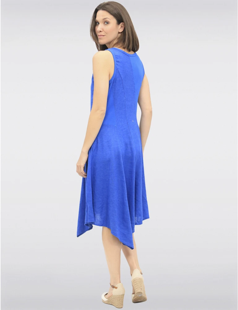 Manteaux | La maison du manteau au Québec Robe Maxi Sans Manches en Lin avec Ourlet Asymétrique Évasé par  Froccella