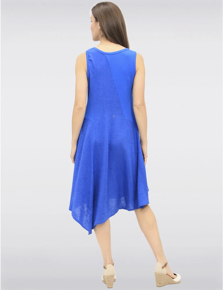 Manteaux | La maison du manteau au Québec Robe Maxi Sans Manches en Lin avec Ourlet Asymétrique Évasé par  Froccella