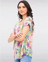 Manteaux | La maison du manteau au Québec Haut Fluide En Multi-Couleur Abstrait à Manche Cap Avec Ourlet Replié par Ninety