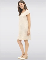 Manteaux | La maison du manteau au Québec Élégante Robe Midi en Lin à Manches Courtes avec Poches par Froccella