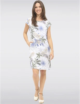 Manteaux Manteaux | La maison du manteau au Québec Robe Midi Élégante Imprimé Floral en Mélange de Lin Léger par Froccella