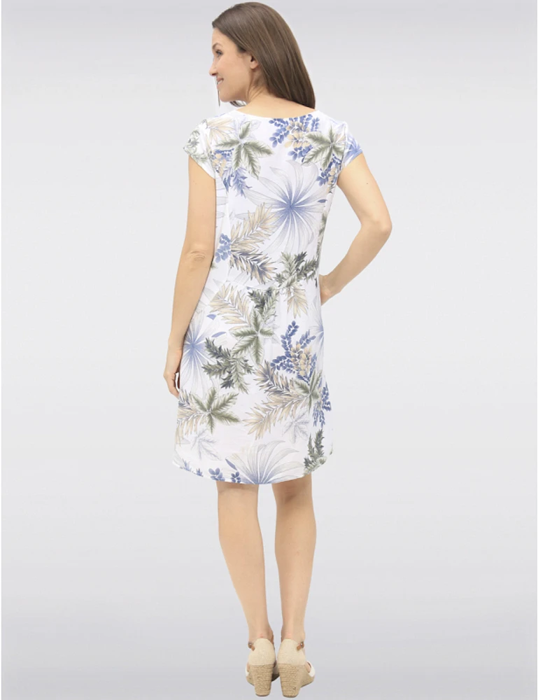 Manteaux Manteaux | La maison du manteau au Québec Robe Midi Élégante Imprimé Floral en Mélange de Lin Léger par Froccella