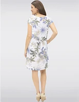 Manteaux Manteaux | La maison du manteau au Québec Robe Midi Élégante Imprimé Floral en Mélange de Lin Léger par Froccella