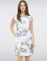 Manteaux Manteaux | La maison du manteau au Québec Robe Midi Élégante Imprimé Floral en Mélange de Lin Léger par Froccella