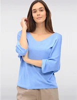 Haut Élégant Col V Manches Dolman par Froccella