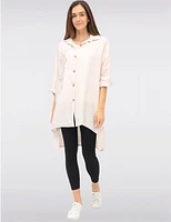 Manteaux | La maison du manteau au Québec Chemise Boutonnée 3/4 avec Applique Florale & Fentes Latérales par Froccella