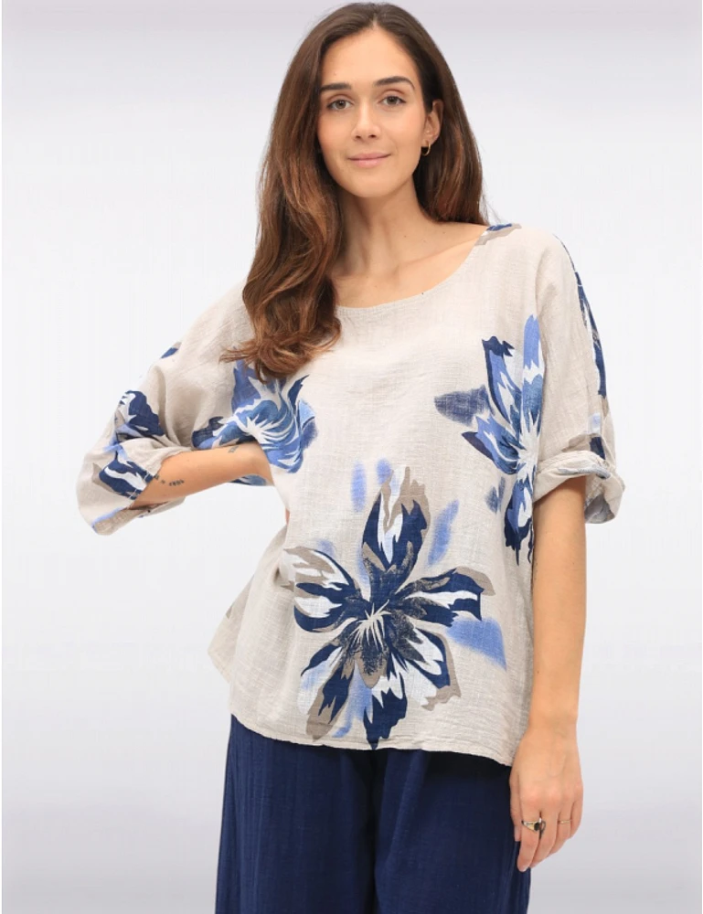 Haut Coton Imprimé Floral par Froccella