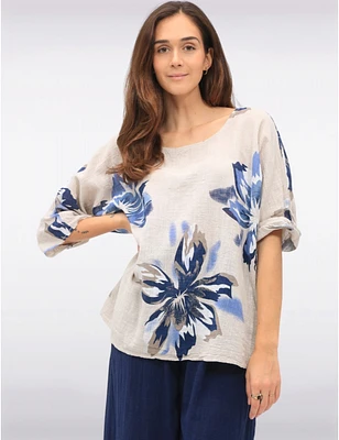 Haut Coton Imprimé Floral par Froccella