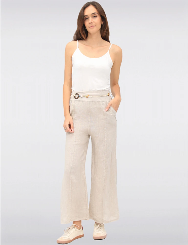 Pantalon Large en Lin par Froccella