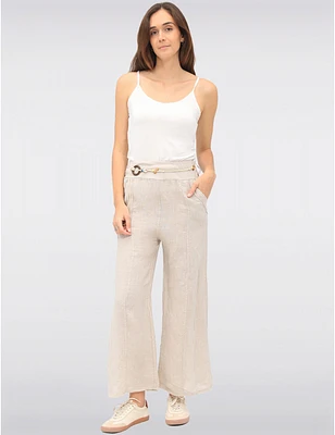 Pantalon Large en Lin par Froccella