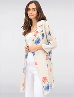 Chemise Longue en Lin Floral par Froccella