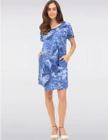 Robe Lin Manches Courtes Florale par Froccella