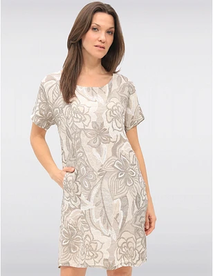 Robe Florale Beige Élégante par Froccella