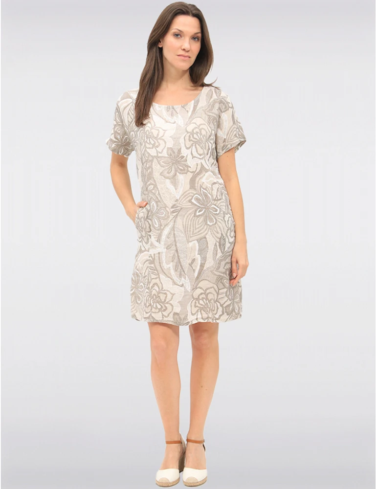 Robe Florale Beige Élégante par Froccella