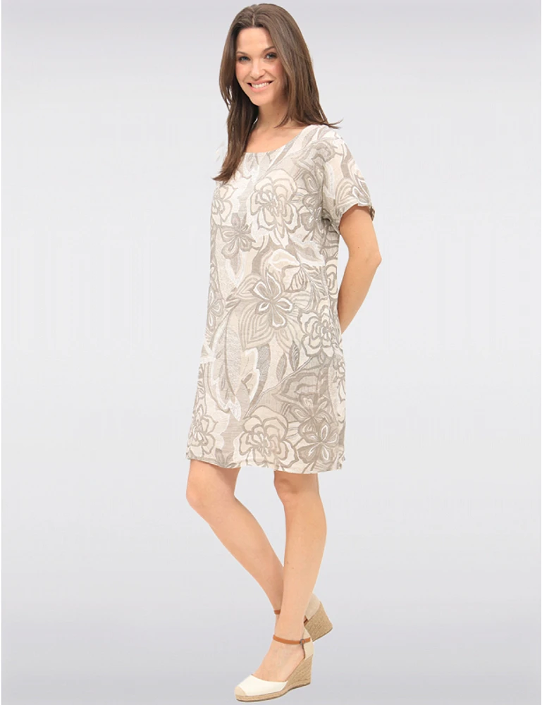 Robe Florale Beige Élégante par Froccella