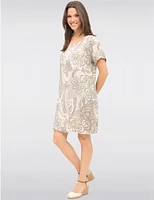 Robe Florale Beige Élégante par Froccella