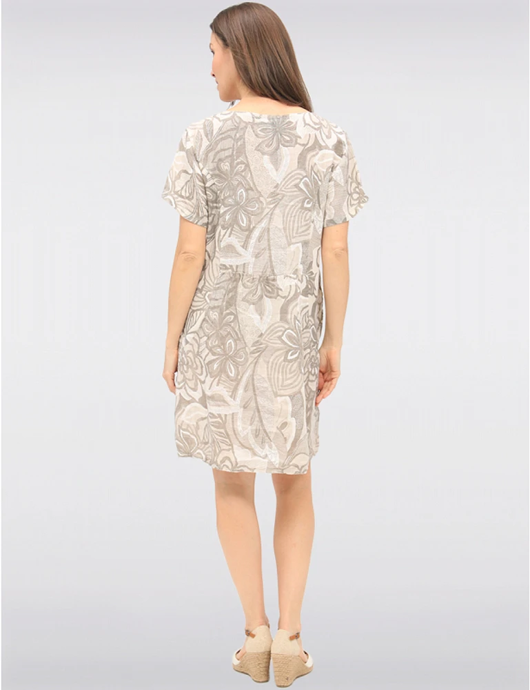 Robe Florale Beige Élégante par Froccella